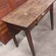 Small rustic children's table in old oak wood with drawer and shell handle