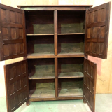 Monastery sideboard with four shutters in solid oak 20th century