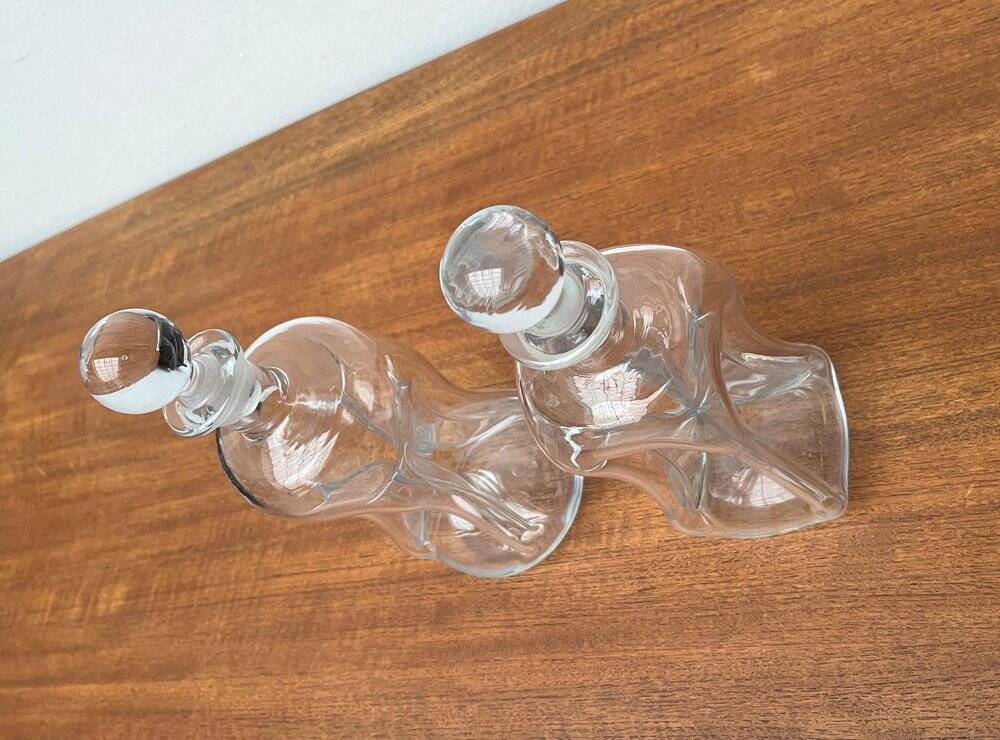 Danish Vintage Kluk Kluk Glass Bottles from Holmegaard, 1970s, Set of 2