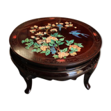Circular wooden coffee table with bird decoration China Far East