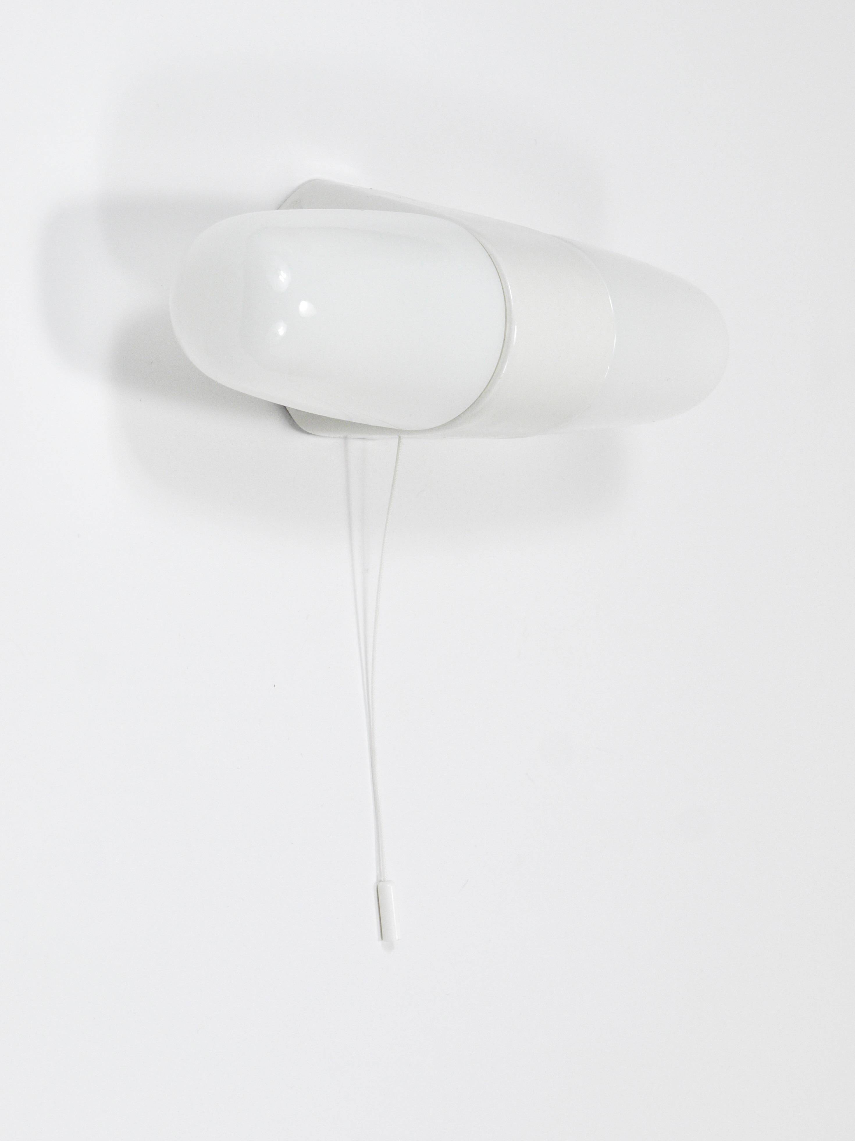 White double wall lamp Bauhaus Wilhelm Wagenfeld, Linder Germany, 1950s