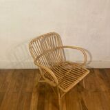 Fauteuil rotin vintage