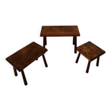Nesting tables oak brutalist