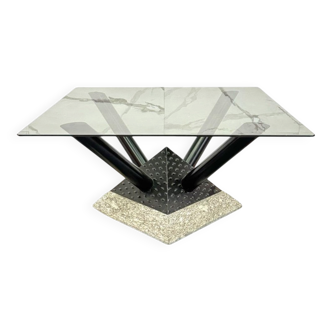 Marble and Metal Coffee Table, 1980s