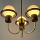 Suspended lamp with 3 glass balls and brass frame, Germany, 1960s