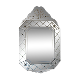 Venetian mirror with pareclose 19th / 20th century Height 80 cm