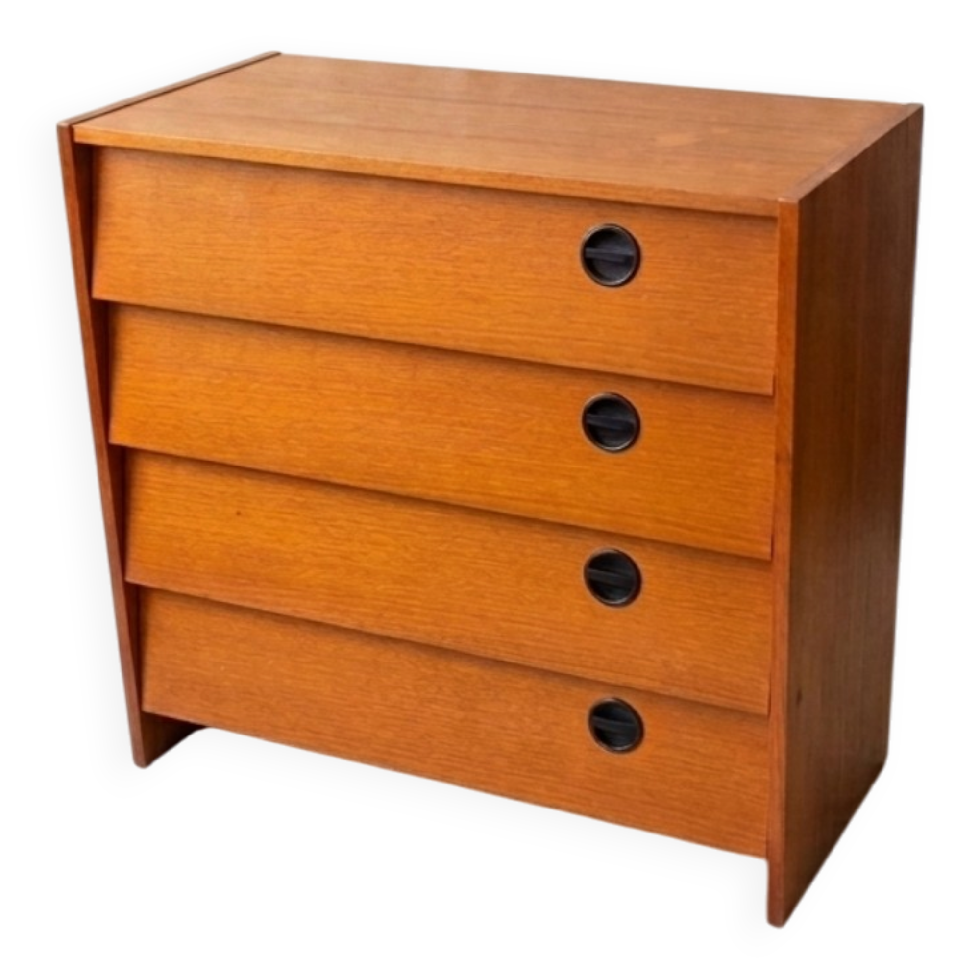 Commode rangement chaussures petit meuble à clapet vintage placage boi
