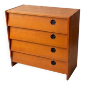 Commode rangement chaussures petit meuble à clapet vintage placage boi