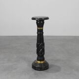 Antique Black Belgian Marble Column, France ca. 1900