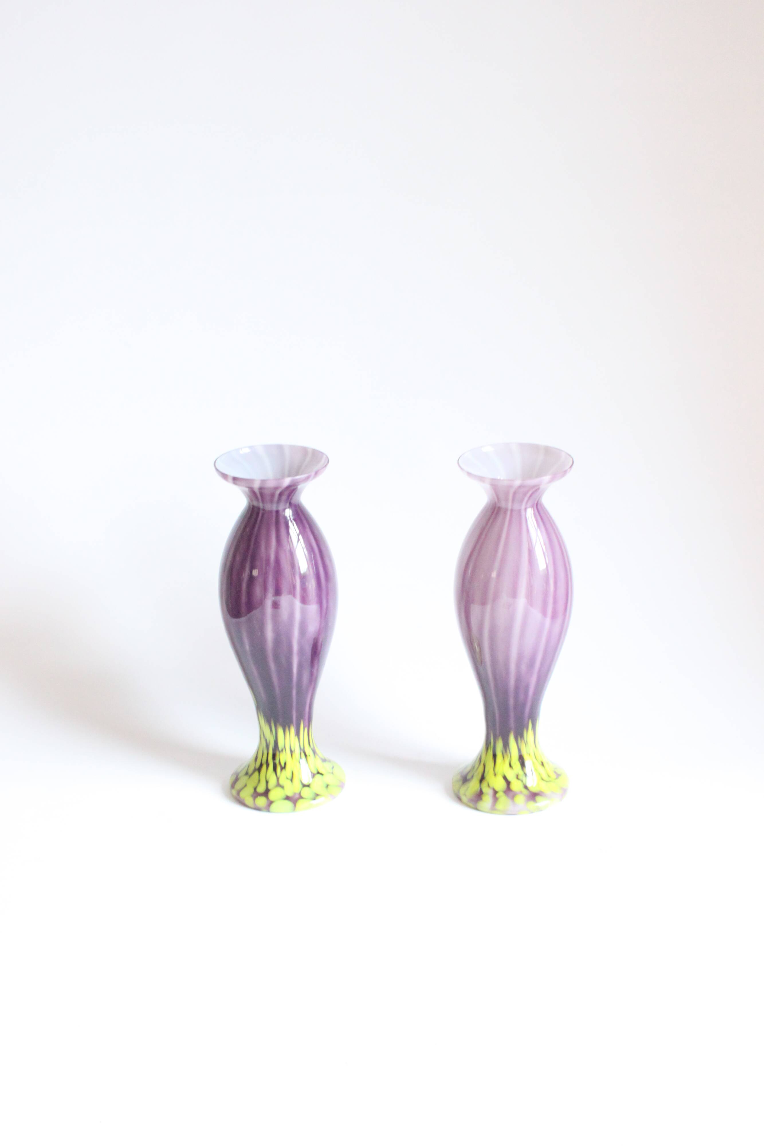 Art Nouveau glass vases by Franz Welz, Czech republic 1930s.