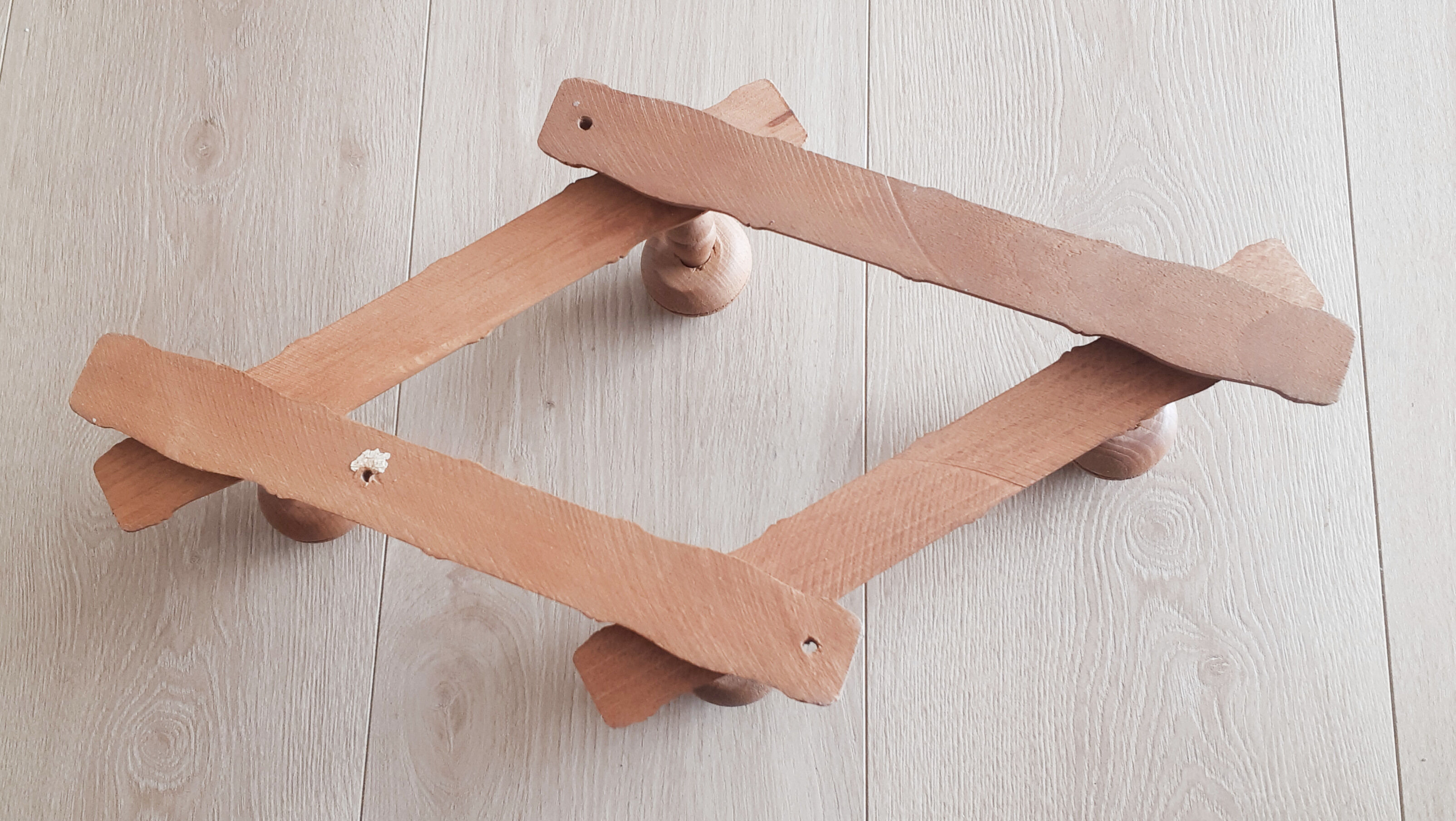 Foldable wooden coat rack, vintage, 50s/60s