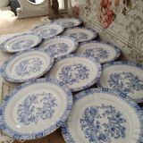 Set of 12 Bavaria porcelain dessert plates model China Blau