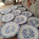 Set of 12 Bavaria porcelain dessert plates model China Blau