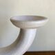 Brutalist candle holder made of white chamotte clay, 1980.