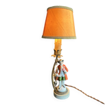 Antique porcelain marquis figurine lamp, 1940