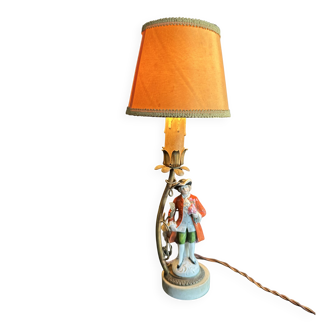 Antique porcelain marquis figurine lamp, 1940