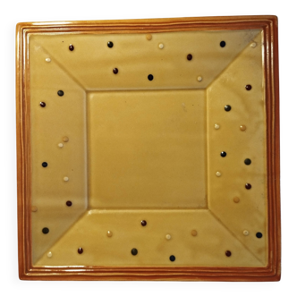Square ceramic plate Le Poet-Laval (Drôme, France)