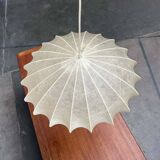 Modern UFO disc cocoon pendant lamp from the mid-century by Friedel Wauer for Goldkant Leuchten, Germany, 1960s.