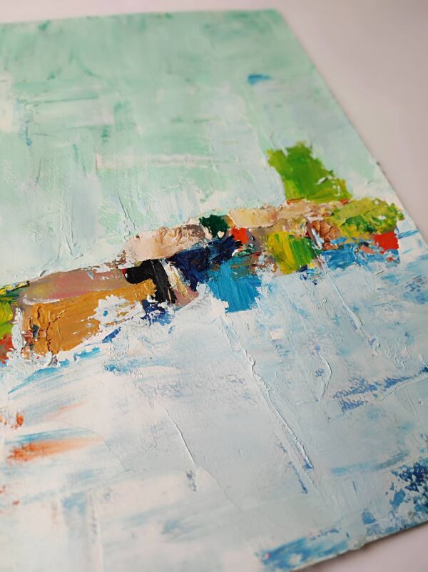 Paysage original méditéranéen peinture abstrait