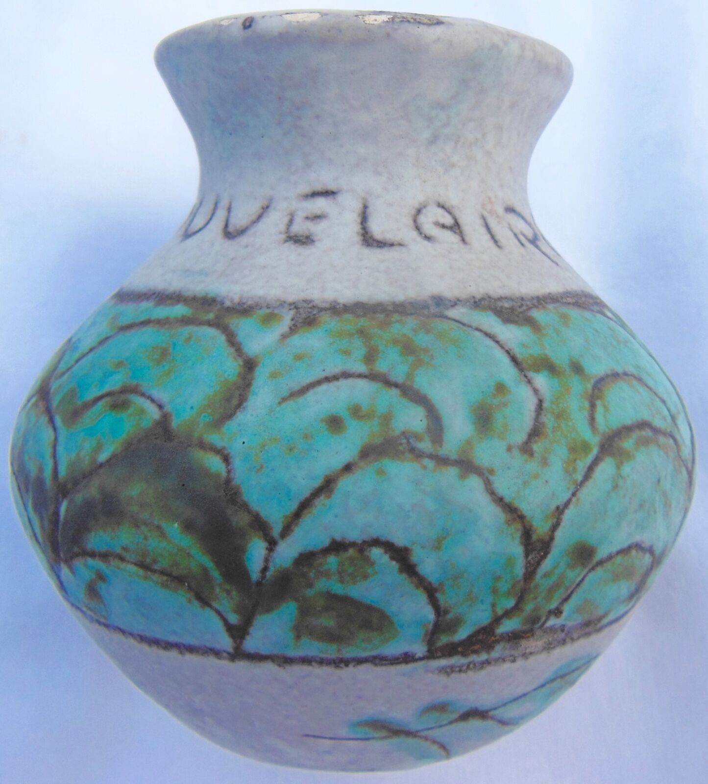 CERAMIC VASE - ABSTRACT DECORATION - R.COUVELAIRE - J.MASSIER - VALLAURIS -