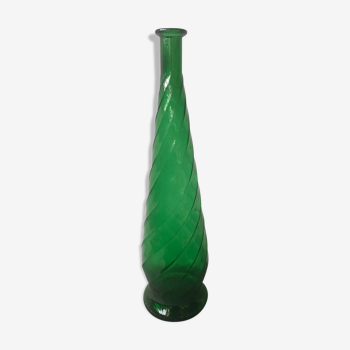 Vintage green glass vase