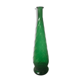 Vintage green glass vase