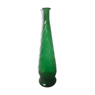 Vase en verre vert vintage