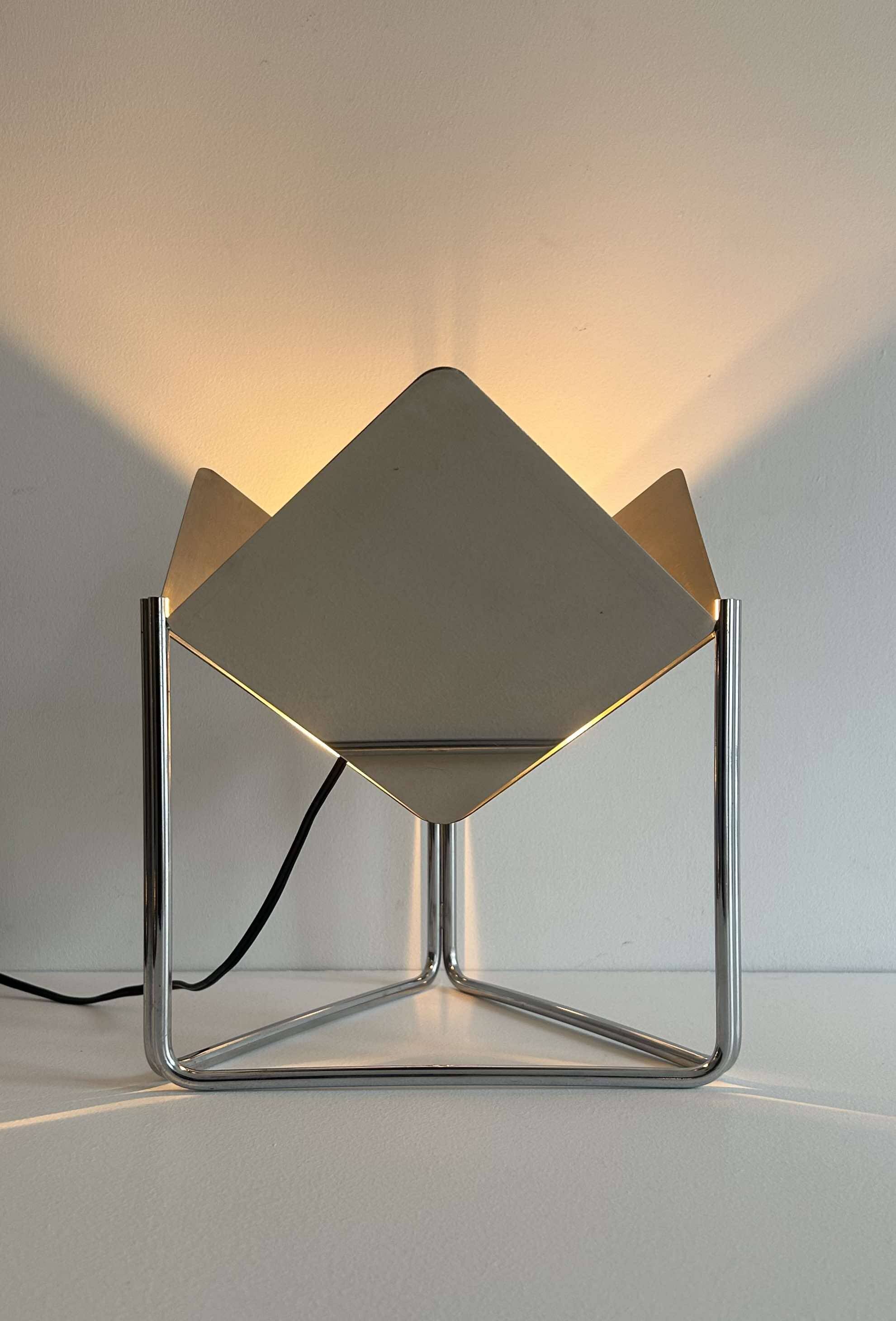 Vintage adjustable table lamp in chromed metal, France 1970