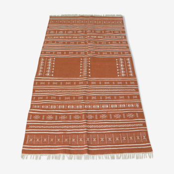 Carpet kilim Moroccan Berber Orange 200x105cm