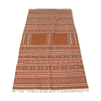 Carpet kilim Moroccan Berber Orange 200x105cm