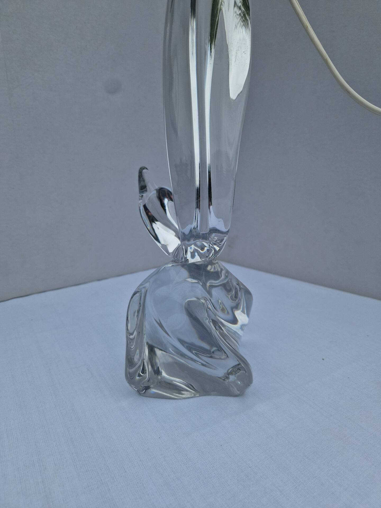 Lamp Base Swan Neck Signed Daum