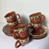Brown glazed ceramic coffee service