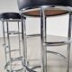"Satish" bar stools in leather and chrome tubular steel by E Eckart Muthesius.