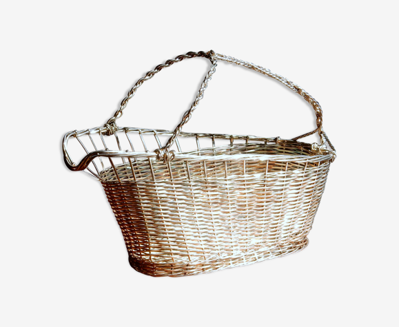 Porte-bouteille de vin en métal tressé
