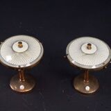 Rare pair of bedside lamps in curved glass attributed to Pietro Chiesa. Ita