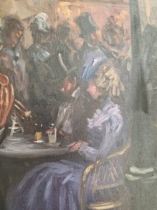 Nestor, peintre Espagnol du XXe siècle - Huile sur toile - Violoniste
