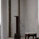 19th-century sculptural French wine press in solid wood / pedestal