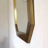 Modernist brass and glass console table & mirror. 1970s