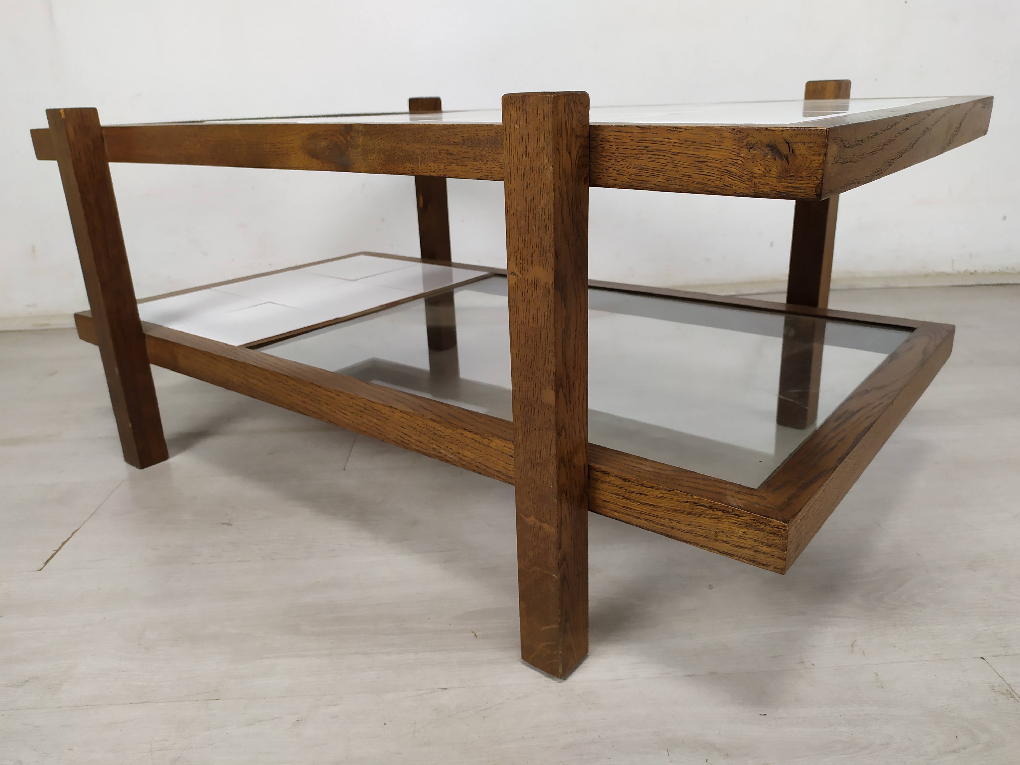 Vintage coffee table double trays