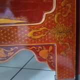 Japanese four-leaf screen in red lacquer