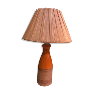 Corep wicker and ceramic table lamp