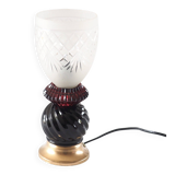 Aubergine crystal art deco lamp