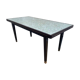 Table à manger en bois italien vintage, laiton et mosaïque de verre, années 1950