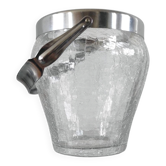 Seau à glaçons vintage en verre craquelé et inox - Demeyere (Années  6