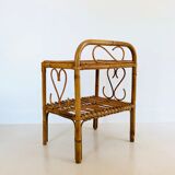 Table d'appoint en rotin, Italie années 60