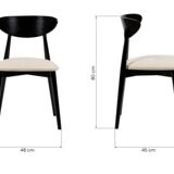 Ensemble de 6 chaises de salle à manger modernes, avec chaises de bureau en tissu bouclé blanc, chaises en bois de hêtre