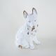 Figurine de chien en porcelaine, années 1960, fabriquée en Europe.
