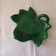 Set of 3 dishes in the shape of a ceramic leaf 1960