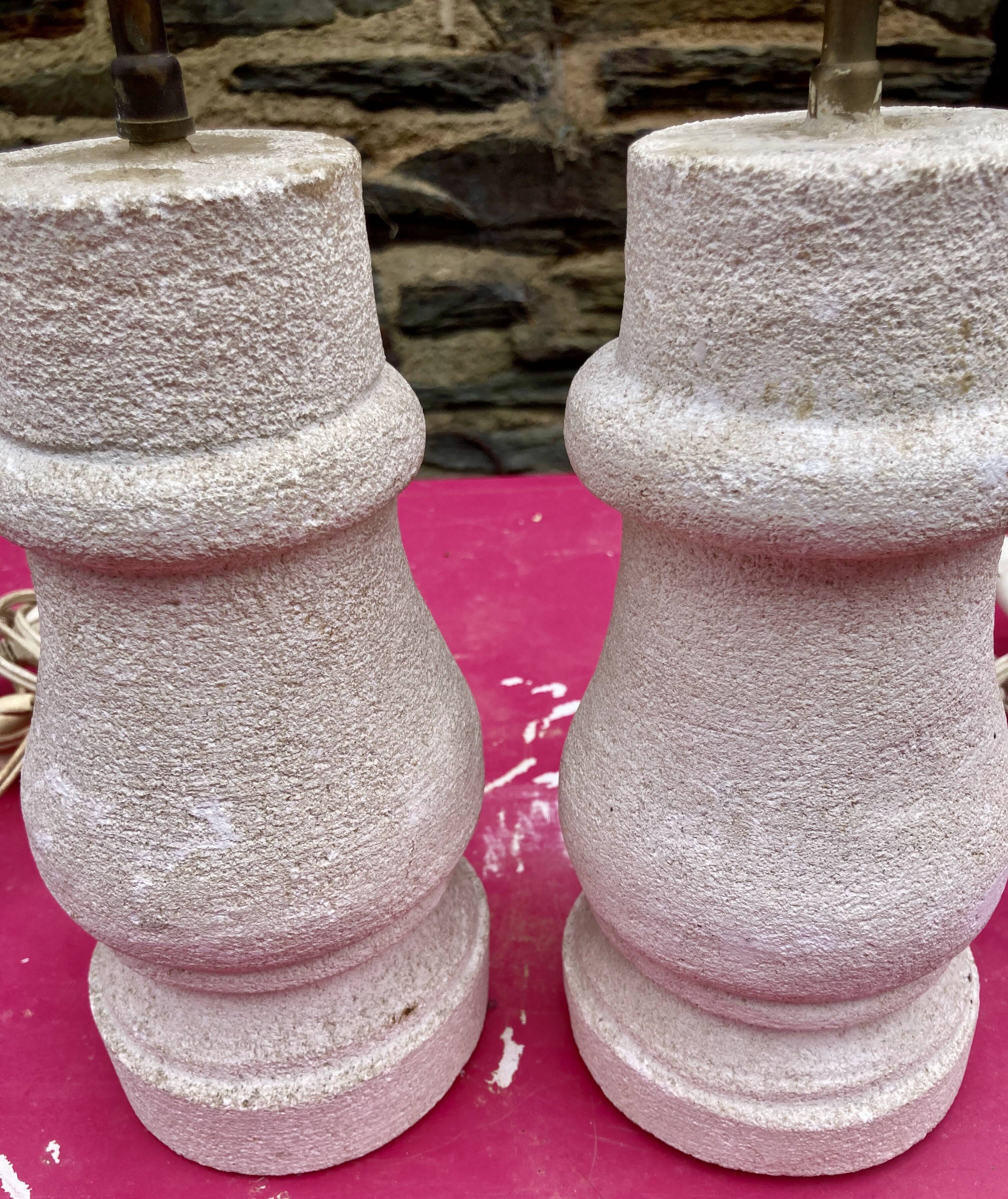 pair of stone lamps, Dlg by Albert Tormos, Arsène Galisson