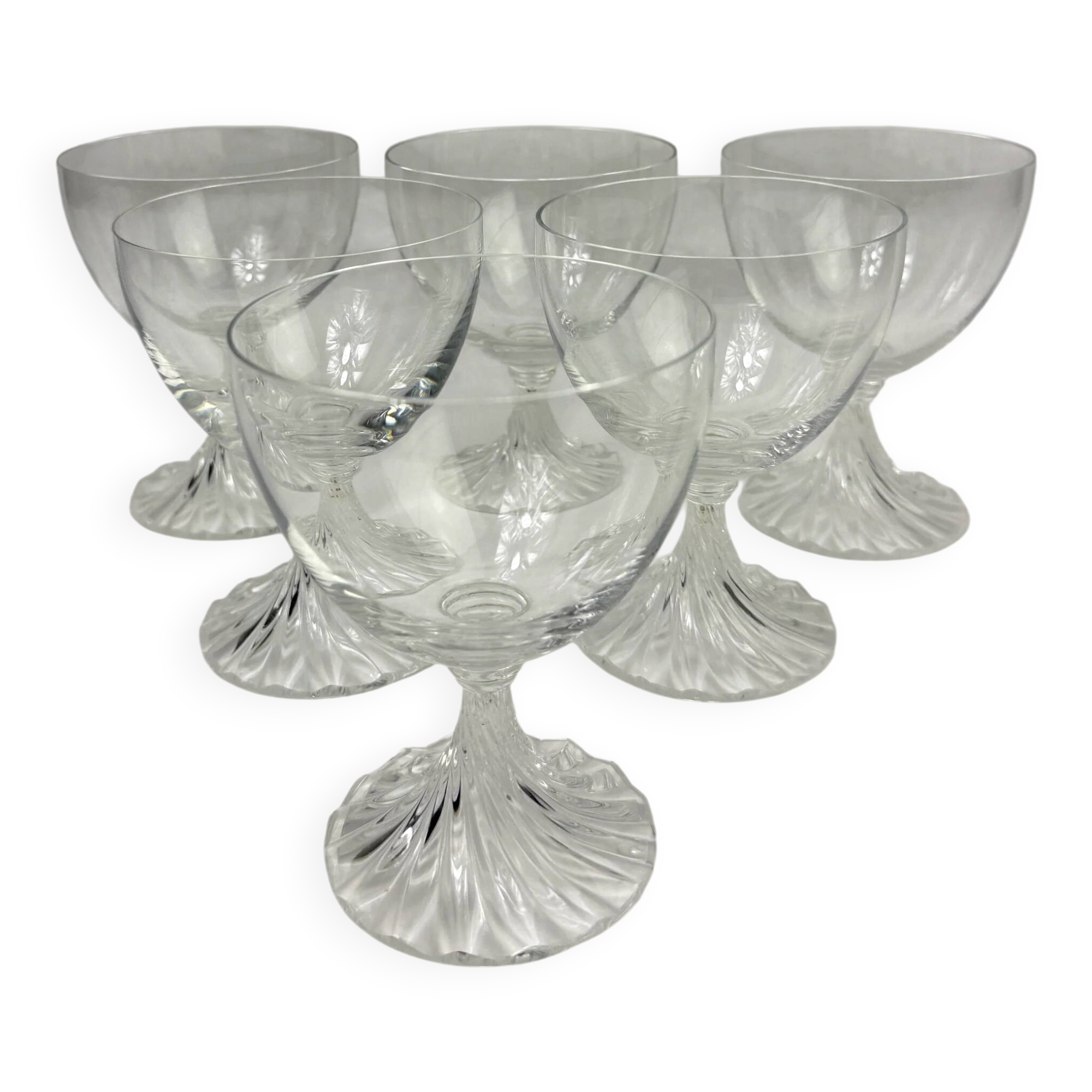 Lalique, 6 water glasses model Rambouillet in crystal
